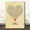 U2 Kite Vintage Heart Song Lyric Quote Music Print