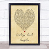 George Michael Cowboys And Angels Vintage Heart Song Lyric Quote Print