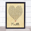 George Michael Faith Vintage Heart Song Lyric Quote Print