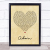 Miguel Adorn Vintage Heart Song Lyric Quote Print