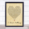 Whitney Houston I Have Nothing Vintage Heart Song Lyric Quote Print