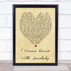 Whitney Houston I Wanna Dance With Somebody Vintage Heart Song Lyric Quote Print