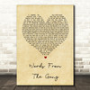 Coone Words From The Gang Vintage Heart Song Lyric Quote Print