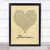 David Bowie Starman Vintage Heart Song Lyric Quote Print