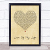 Jim Brickman Love Of My Life Vintage Heart Song Lyric Quote Print