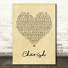 Kool & The Gang Cherish Vintage Heart Song Lyric Quote Print