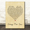 Madonna Crazy For You Vintage Heart Song Lyric Quote Print