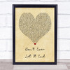 Nickelback Don't Ever Let It End Vintage Heart Song Lyric Quote Print