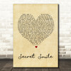 Semisonic Secret Smile Vintage Heart Song Lyric Quote Print
