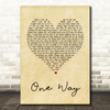 The Levellers One Way Vintage Heart Song Lyric Quote Print