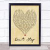 Don't Stop Fleetwood Mac Vintage Heart Quote Song Lyric Print