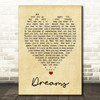 Dreams Fleetwood Mac Vintage Heart Quote Song Lyric Print