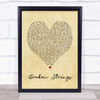 Broken Strings James Morrison Vintage Heart Song Lyric Quote Print