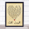 Etta James At Last Vintage Heart Quote Song Lyric Print