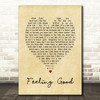 Feeling Good Nina Simone Vintage Heart Song Lyric Quote Print
