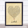 Latch Sam Smith Vintage Heart Song Lyric Quote Print
