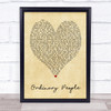 Ordinary People John Legend Vintage Heart Song Lyric Quote Print