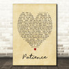 Patience Take That Vintage Heart Song Lyric Quote Print