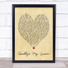 Goodbye My Lover James Blunt Vintage Heart Quote Song Lyric Print