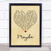 Annie Maybe Vintage Heart Song Lyric Quote Print