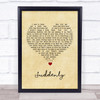 Billy Ocean Suddenly Vintage Heart Song Lyric Quote Print