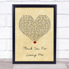 Bon Jovi Thank You For Loving Me Vintage Heart Song Lyric Quote Print