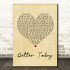 Coffey Anderson Better Today Vintage Heart Song Lyric Quote Print