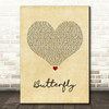 Crazy Town Butterfly Vintage Heart Song Lyric Quote Print