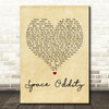 David Bowie Space Oddity Vintage Heart Song Lyric Quote Print