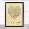 Treat You Better Shawn Mendes Vintage Heart Song Lyric Quote Print