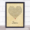 Fat Larry's Band Zoom Vintage Heart Song Lyric Quote Print