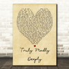 Truly Madly Deeply Savage Garden Vintage Heart Song Lyric Quote Print