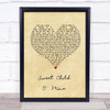 Guns N Roses Sweet Child O' Mine Vintage Heart Song Lyric Quote Print
