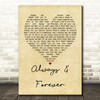 Heatwave Always And Forever Vintage Heart Song Lyric Quote Print