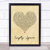 James Arthur Empty Space Vintage Heart Song Lyric Quote Print