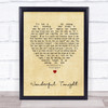 Wonderful Tonight Eric Clapton Vintage Heart Song Lyric Quote Print
