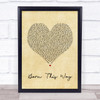 Lady Gaga Born This Way Vintage Heart Song Lyric Quote Print