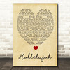 Hallelujah Leonard Cohen Vintage Heart Quote Song Lyric Print