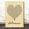 Nelly & Kelly Rowland Dilemma Vintage Heart Song Lyric Quote Print