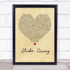 Noel Gallagher Slide Away Vintage Heart Song Lyric Quote Print