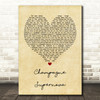 Oasis Champagne Supernova Vintage Heart Song Lyric Quote Print