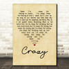 Patsy Cline Crazy Vintage Heart Song Lyric Quote Print