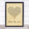 Peter Cetera Glory Of Love Vintage Heart Song Lyric Quote Print
