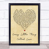 Queen Crazy Little Thing Called Love Vintage Heart Song Lyric Quote Print