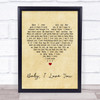 Ramones Baby I Love You Vintage Heart Song Lyric Quote Print