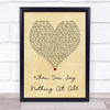 Ronan Keating When You Say Nothing At All Vintage Heart Song Lyric Quote Print