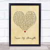 Skin Tower Of Strength Vintage Heart Song Lyric Quote Print