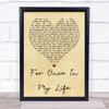 Stevie Wonder For Once In My Life Vintage Heart Song Lyric Quote Print
