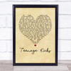 The Undertones Teenage Kicks Vintage Heart Song Lyric Quote Print