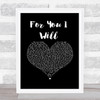 Monica For You I Will Black Heart Song Lyric Print
